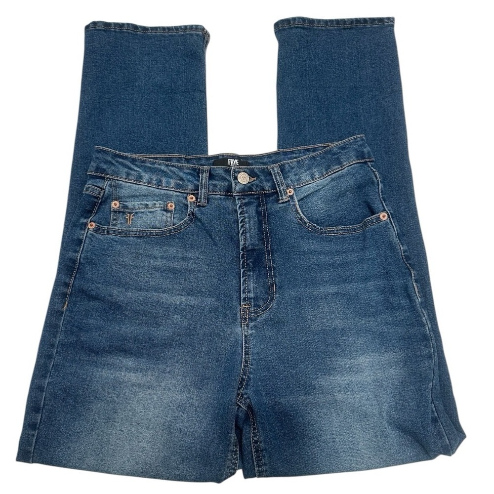 FRYE Women's Classic Blue High Waist Straight Leg Jeans Size 6 W28 - Picture 6 of 9